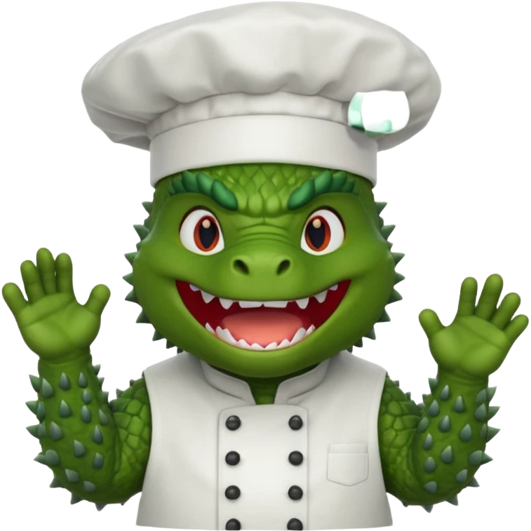 Godzilla with a chef hat emoji