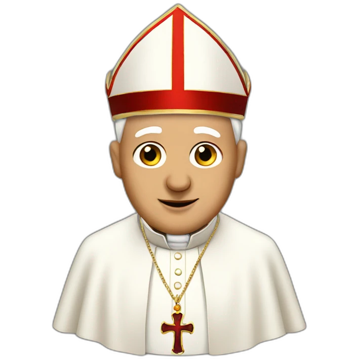 A pope with a hat backwards emoji