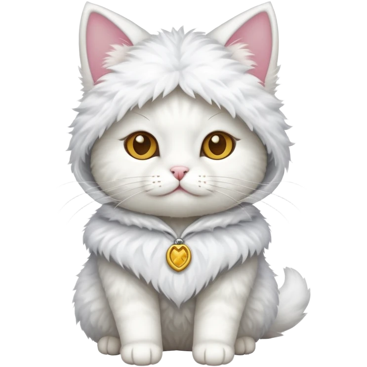 white cat wearing a costume emoji