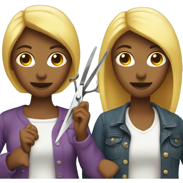 Two women with scissors emoji