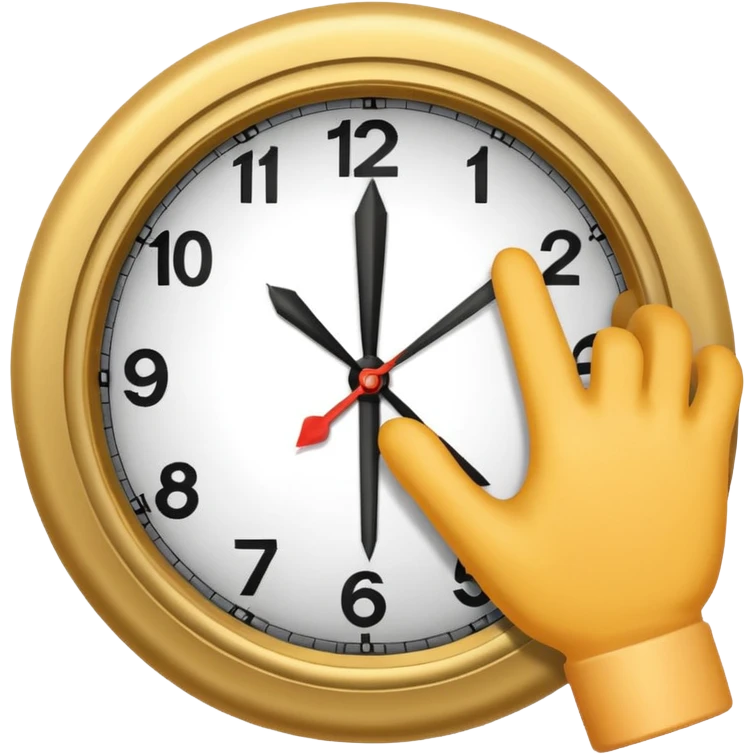 Hand clock emoji