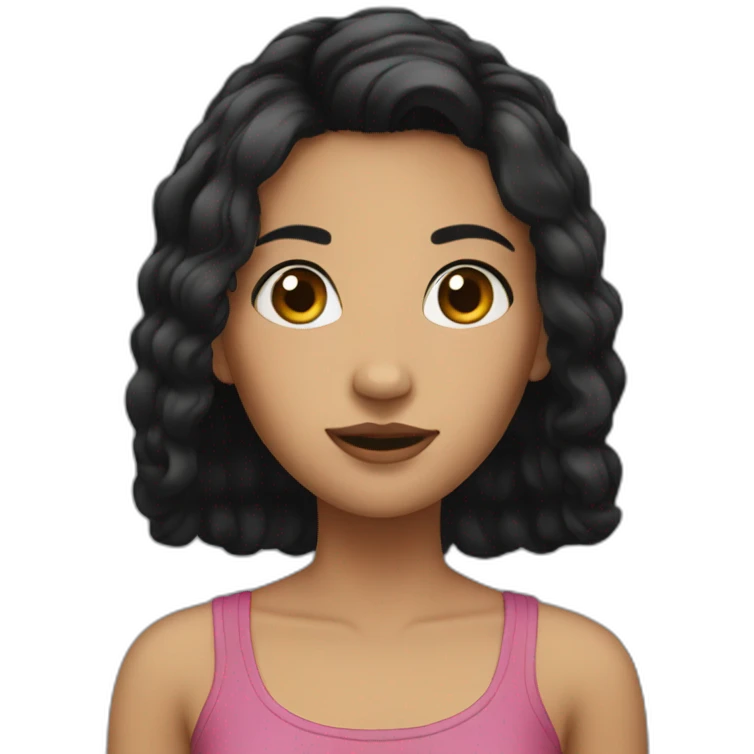 Girl:black hair and tall ,black eyes  emoji