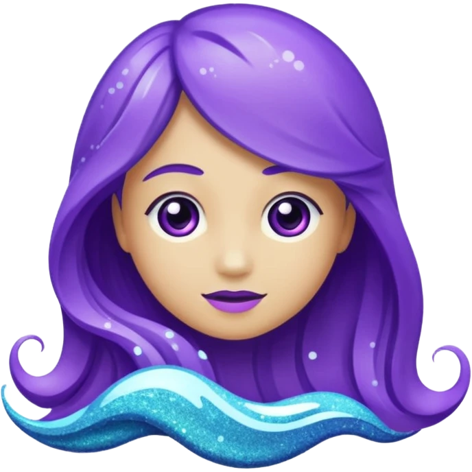 Glitter Purple and Cian hangloose emoji