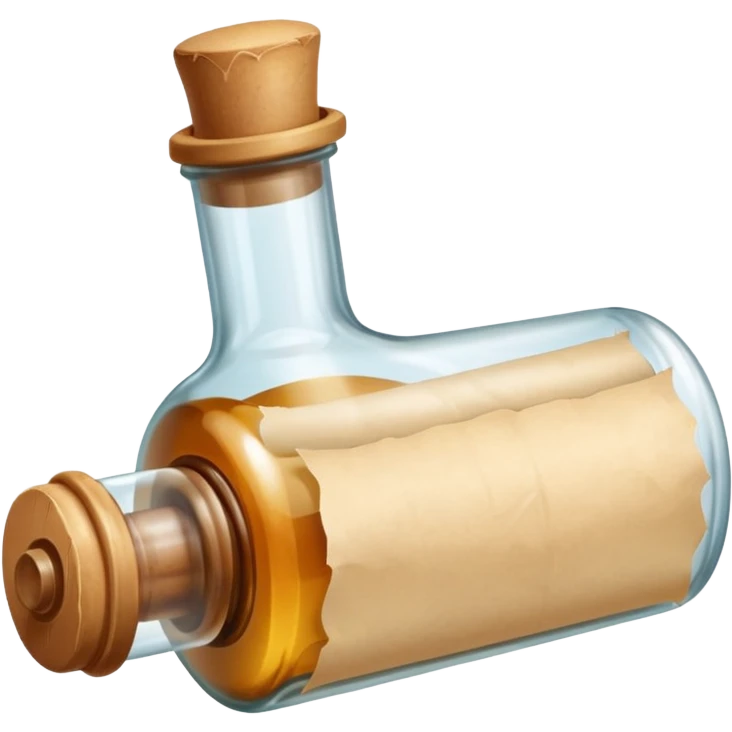 A Message Bottle, paper inside emoji
