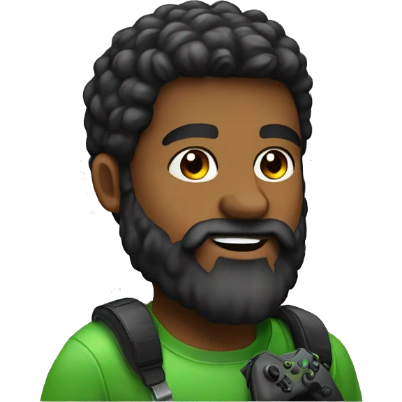 Gamer 28 years with beard black  emoji