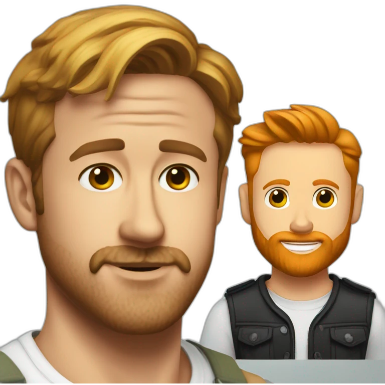 Ryan gosling with ginger man emoji