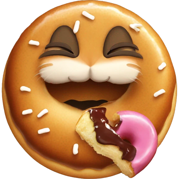 cat eat donat emoji