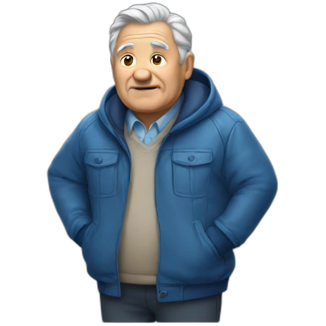 Old man fat blue jacket emoji
