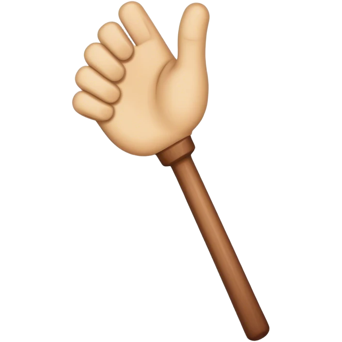 Hand holding Woodstick emoji
