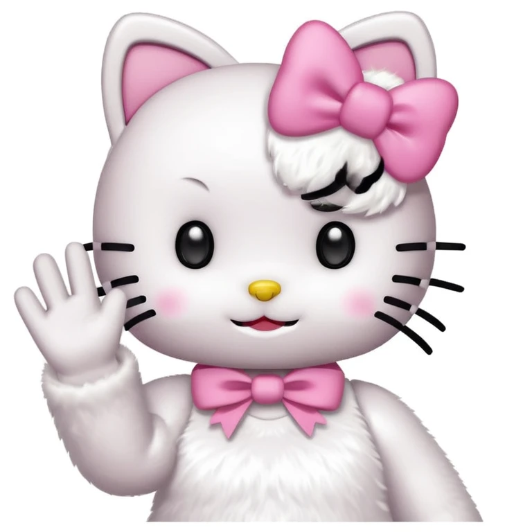 Hello Kitty qui dit coucou emoji