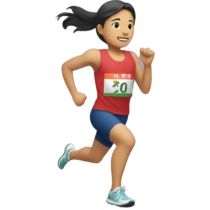 Asia Runner, running with love emoji