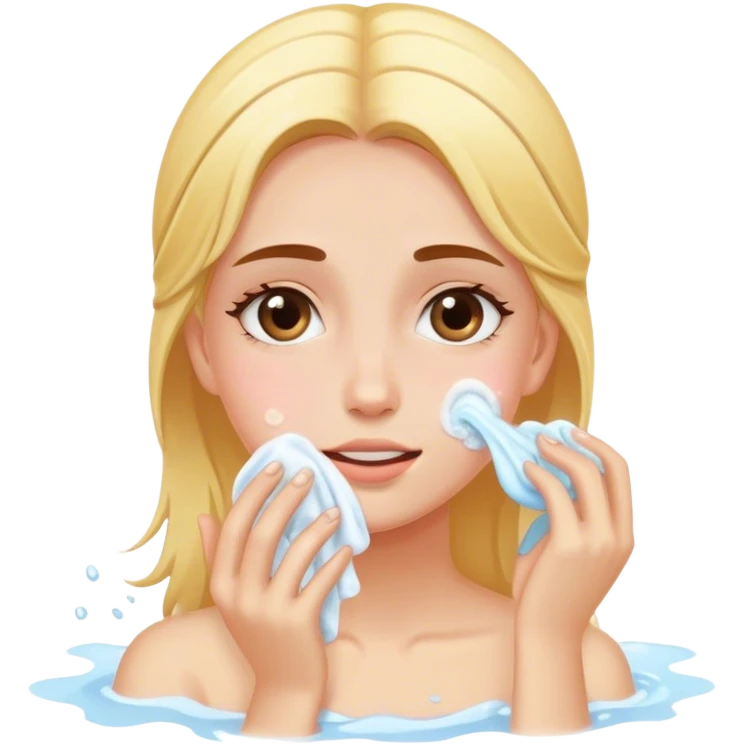 Girl washing face emoji