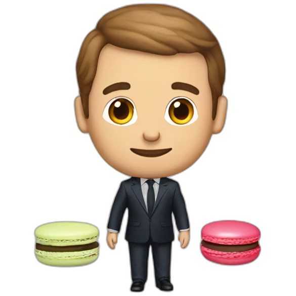 macron with macaron emoji