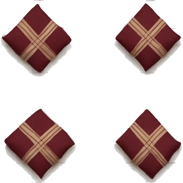 Rolled up, blanket, plaid, beige, and burgundy emoji