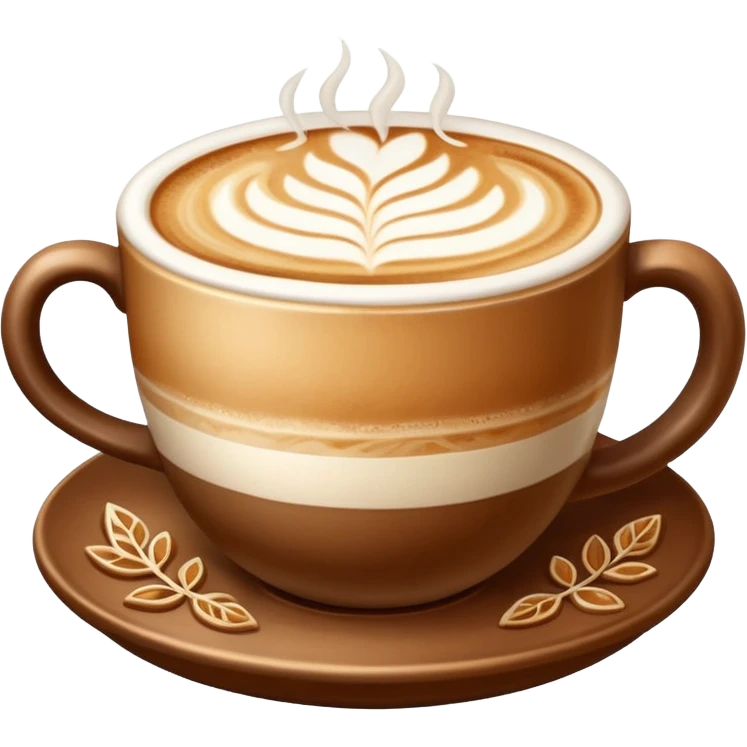 latte art in a cup, cozy atmosphere emoji