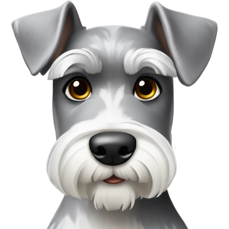 Grey and white mini schnauzer  emoji