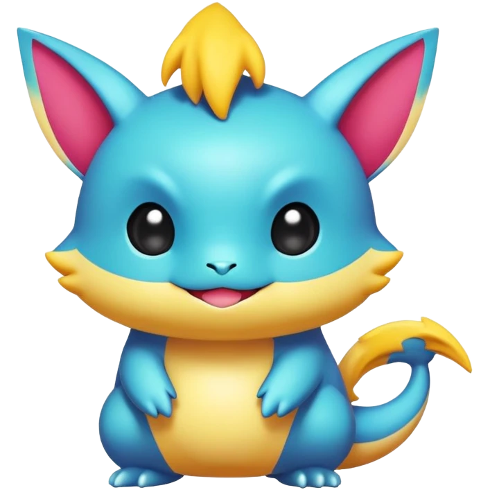 Randomly-colored chibi Fakémon-creature emoji