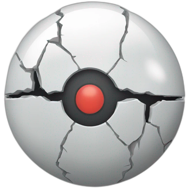 cracked pokeball emoji