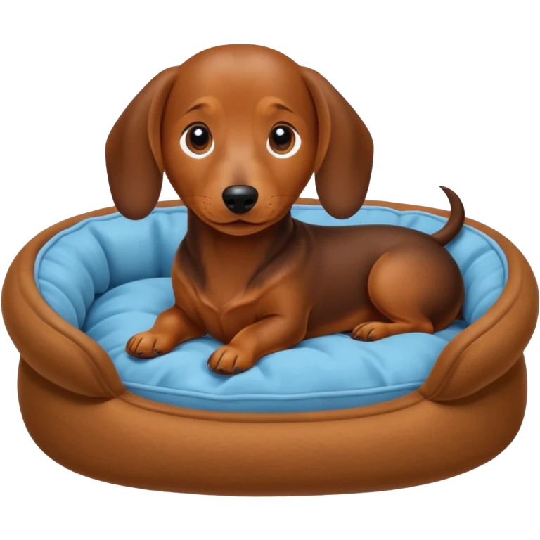 Dachshund in dog bed emoji
