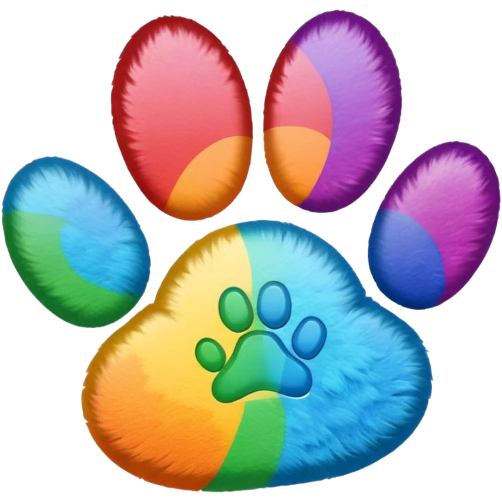 Rainbow paw print emoji
