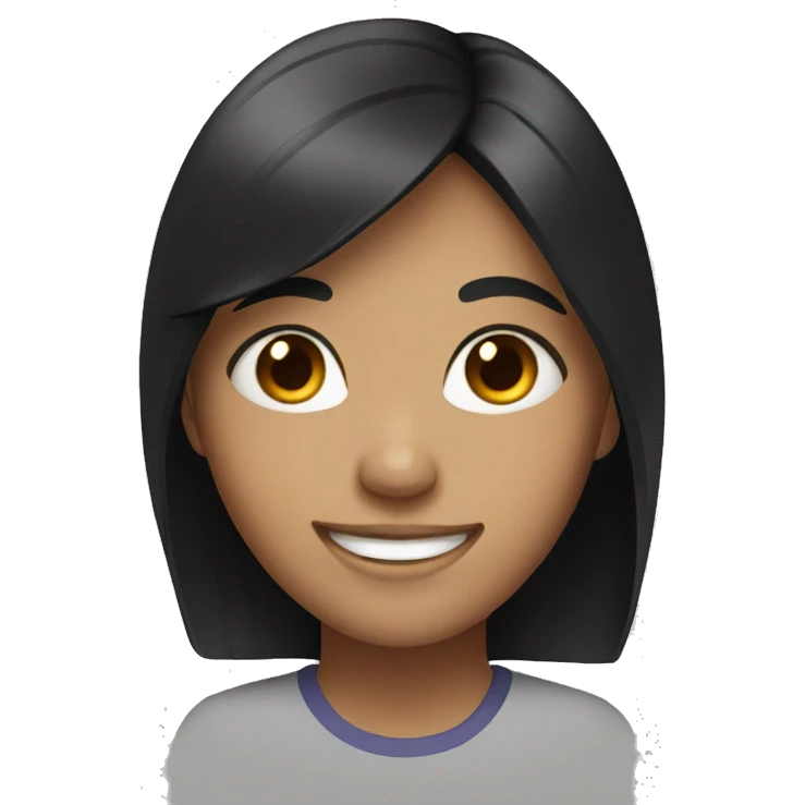 smiling girl with black hair emoji