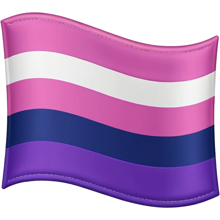 "A wavy pink and navy rectangular flag with a purple stripe in the middle” emoji