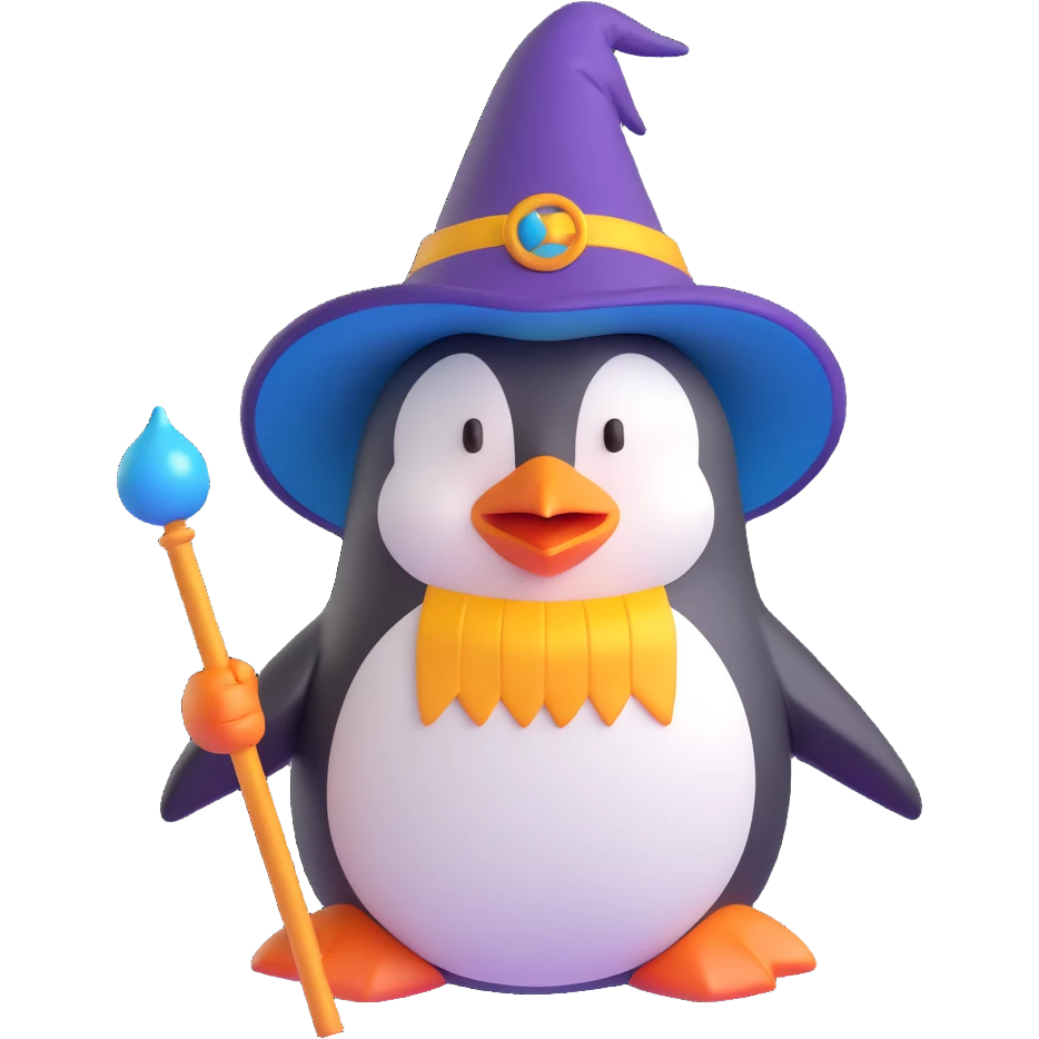 Penguin Wizard emoji