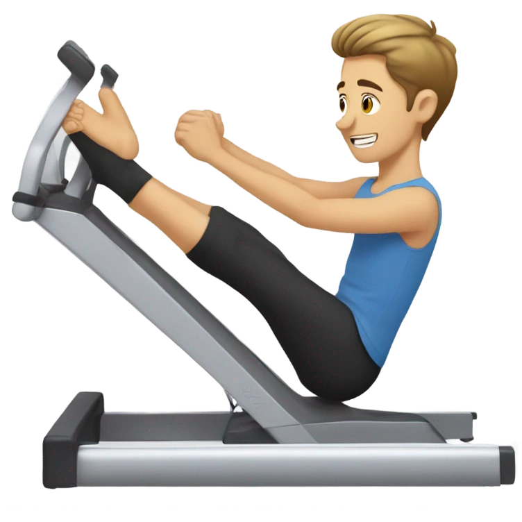 White brown hair no beard young male doing pilates emoji