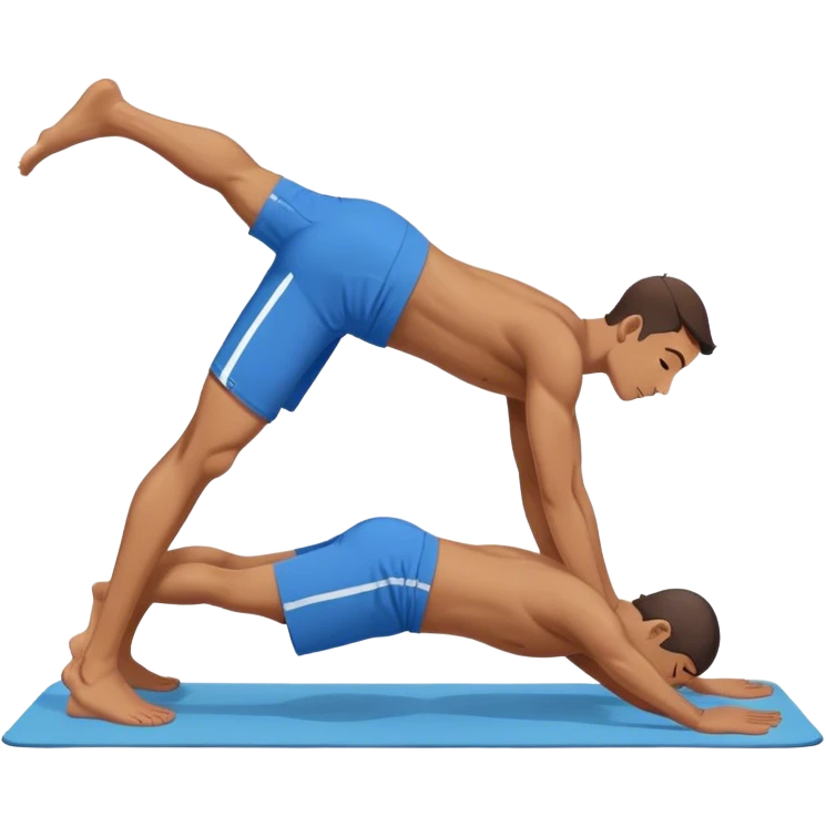 man with blue shorts Plank To Updog yoga emoji
