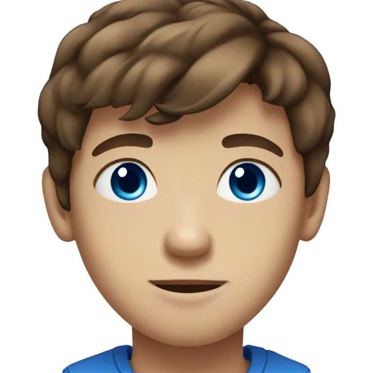 brown haired boy with blue eyes portrait emoji