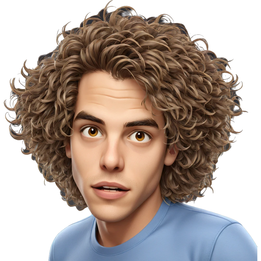 male portrait with brown hair emoji
