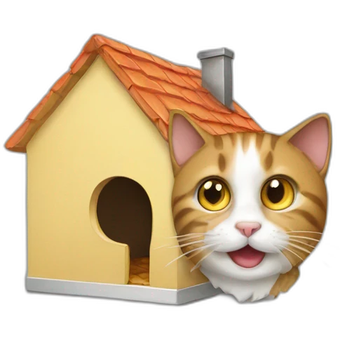 A cat eat a house emoji