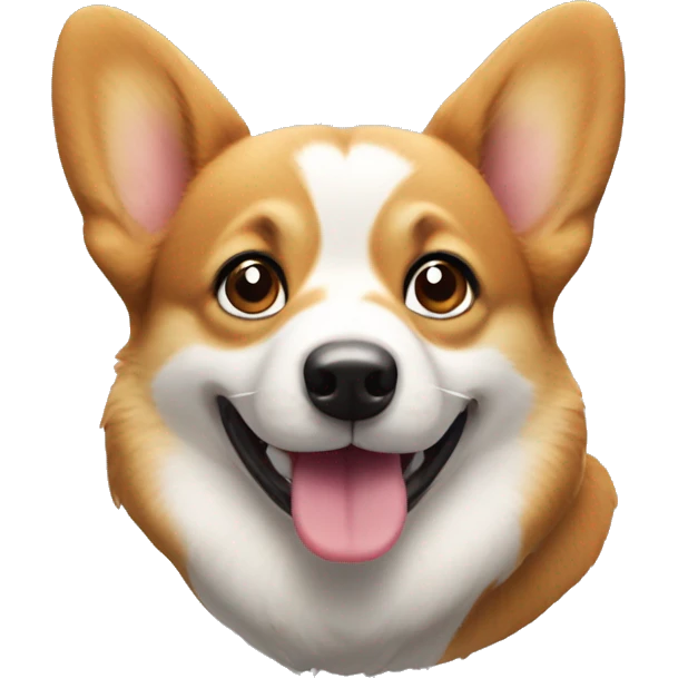 A cute corgi dog in apple's emoji style emoji