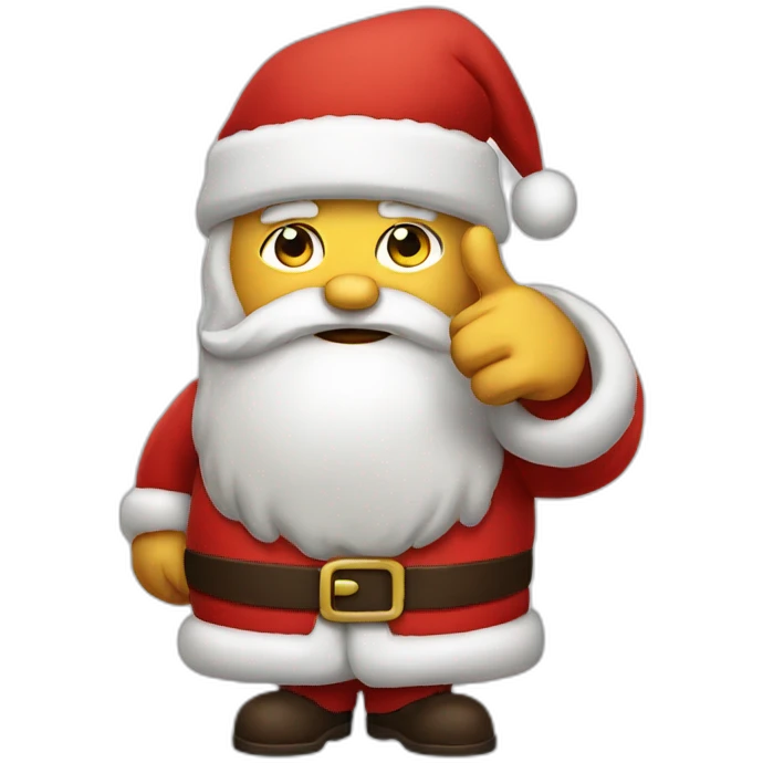 santa doing thumbs down emoji