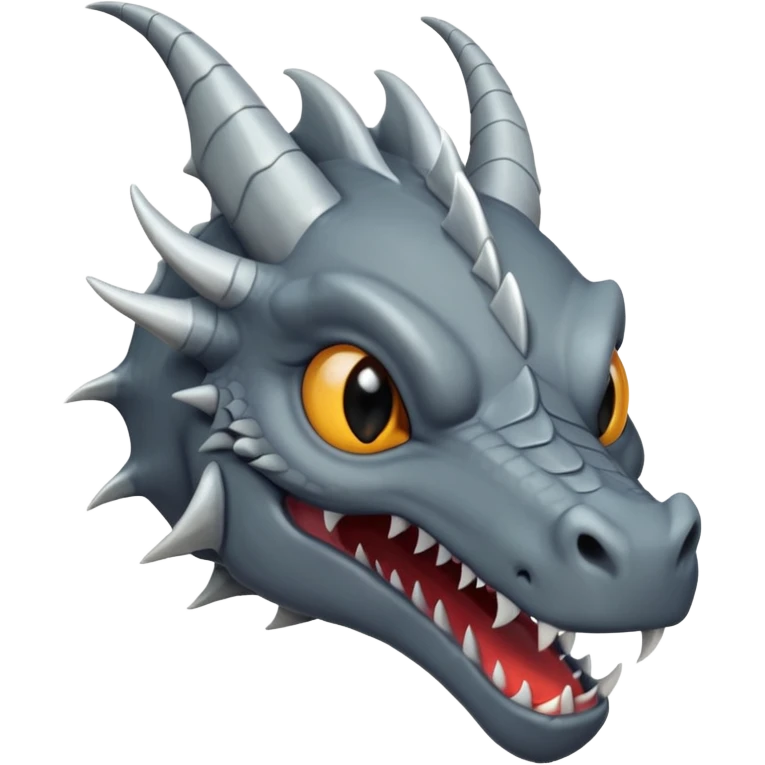 a minimalistic simple dark gray head of a dragon emoji