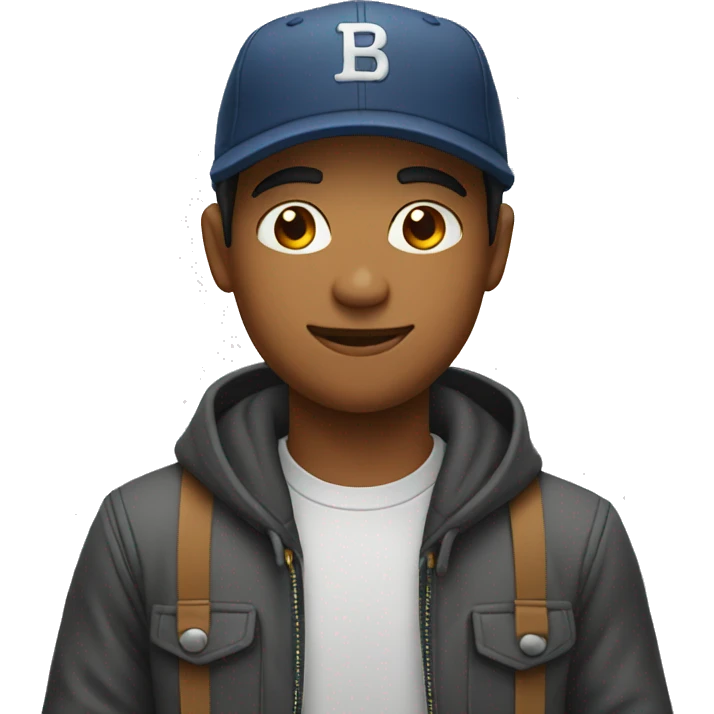 Young man with cap on side  emoji