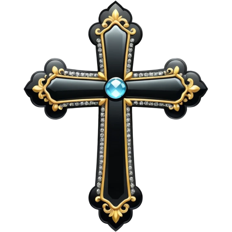 Glitter black cross emoji