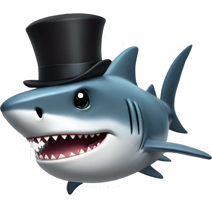 shark whit tophat emoji