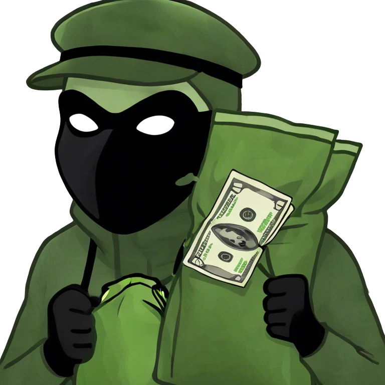 Robber with a bag of money emoji