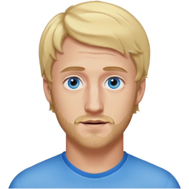 Genmoji style portrait of Logan Paul, blonde hair, blue eyes, short beard emoji