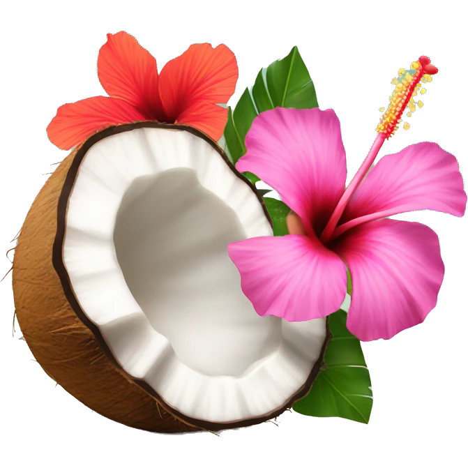 Coconut and hibiscus  emoji