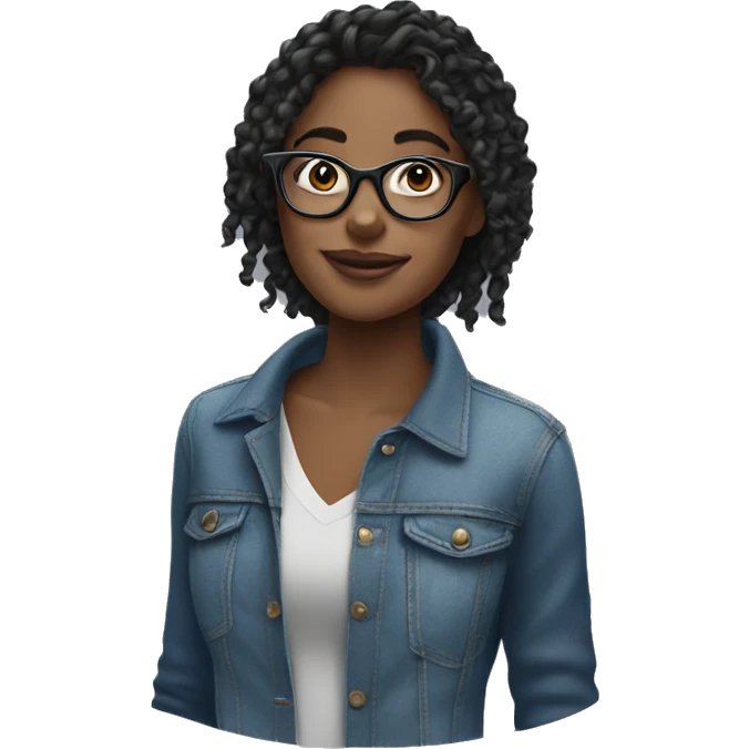 girl wearing glasses and passion twist emoji