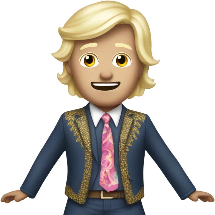 a white, blond hair hippy dancing that looks like donald trump jr  emoji