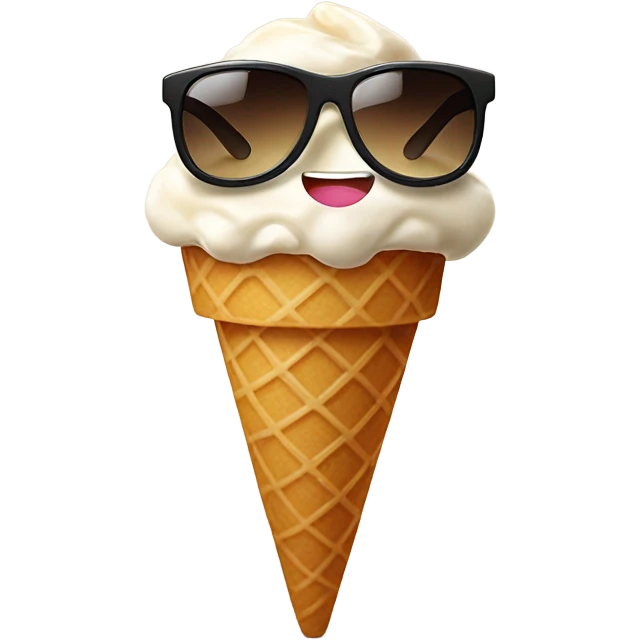 Ice cream wearing sunglasses  emoji