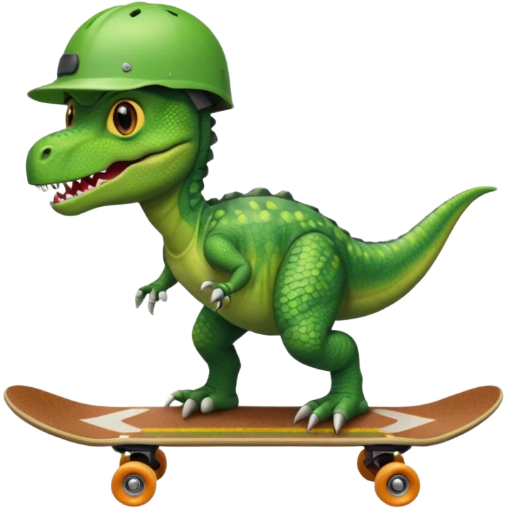 Dinosaur on a skateboard emoji