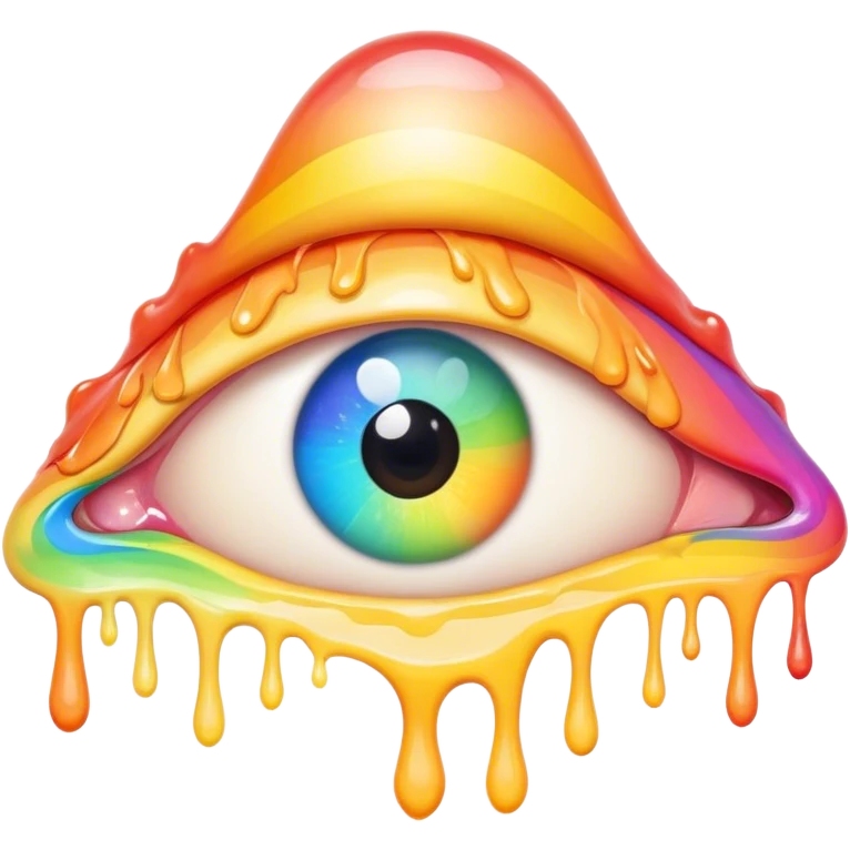 melted surreal rainbow eye emoji