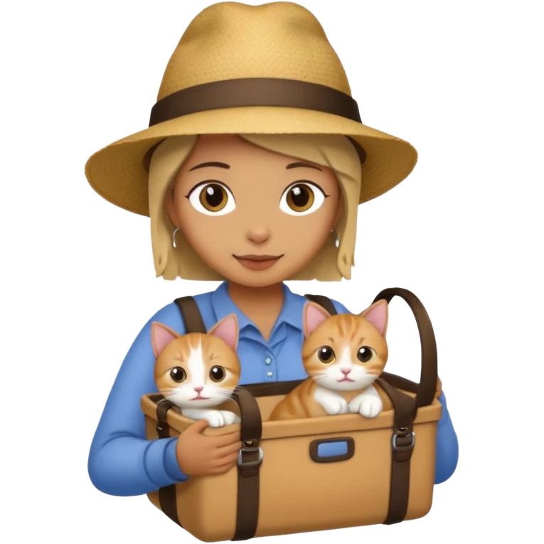 Walker witj cat in carrier, Pet Walkers. emoji