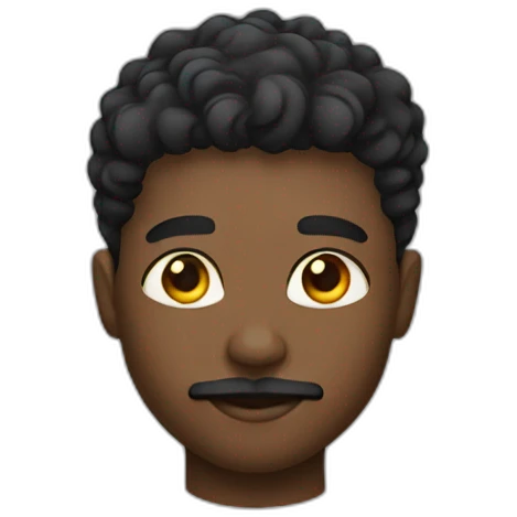 Black boy with a taper fade and a little mustache emoji