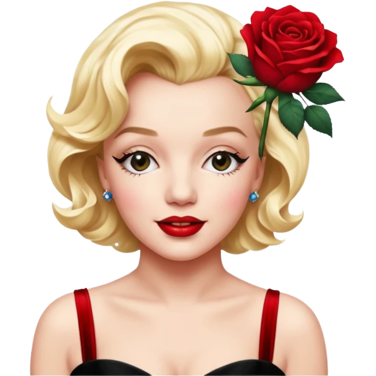 Marilyn Monroe rose with a black velvet ribbon emoji