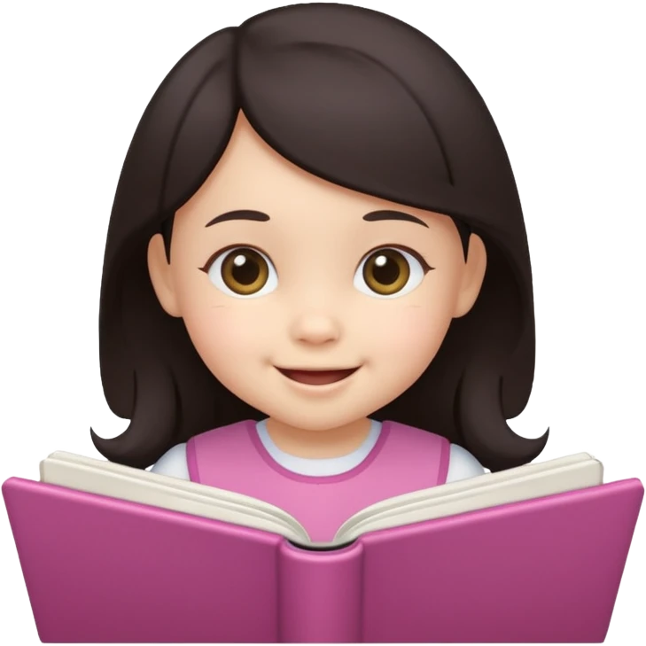 3D 风格的 notebook icon，有 baby girl，中国孩子 emoji